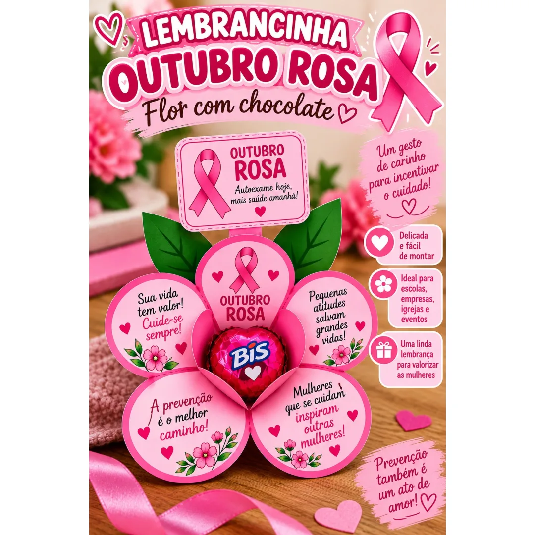 Lembrancinha Outubro Rosa com Chocolate Educação Infantil PDF