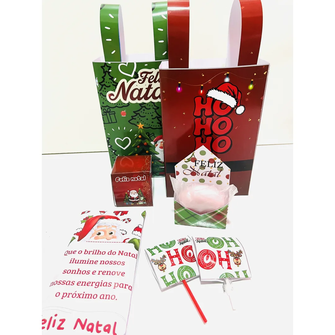Lembrancinhas de Natal para Alunos - Kit PDF com Sacolinhas e Tags PLR