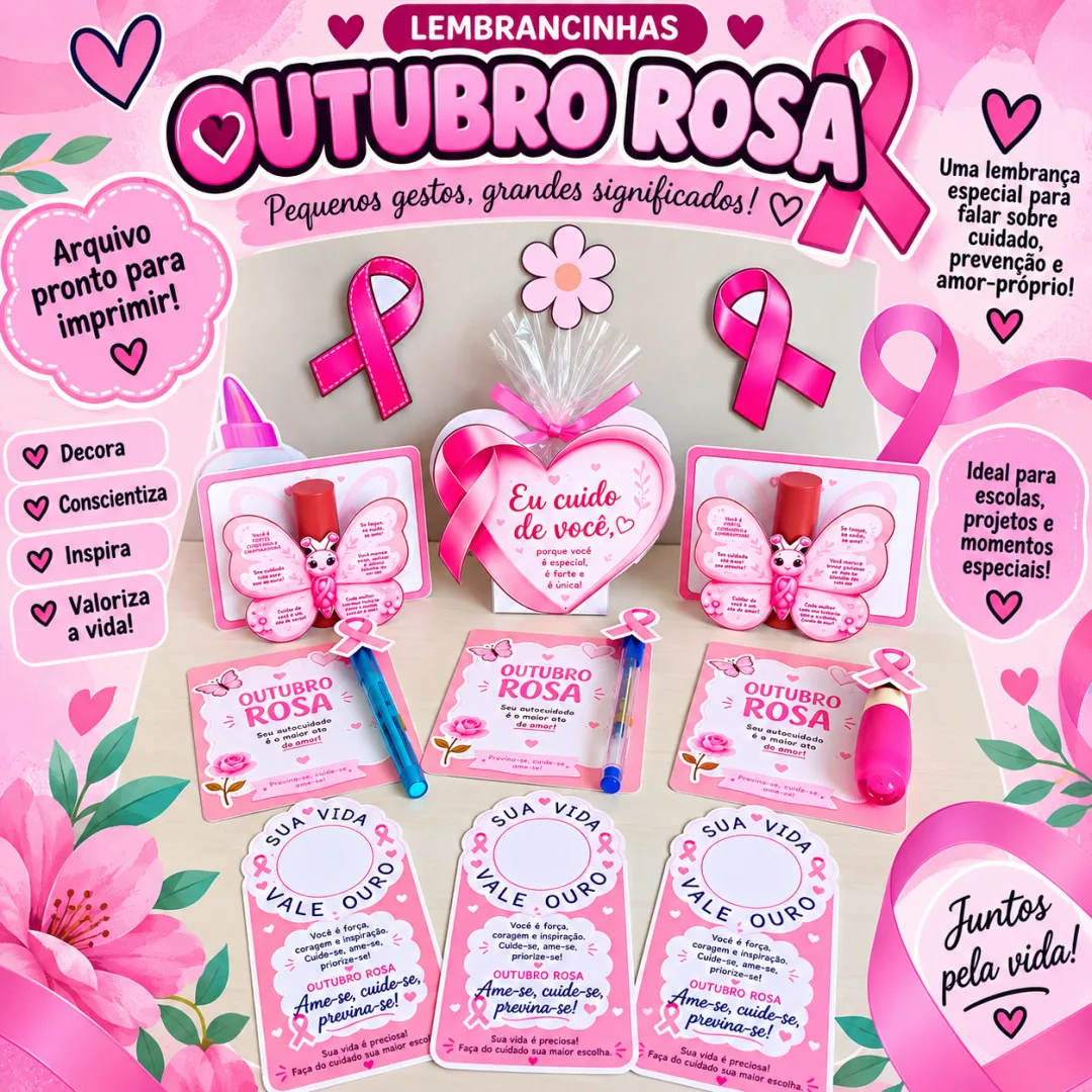 🌸 LEMBRANCINHAS OUTUBRO ROSA – PEQUENOS GESTOS, GRANDES SIGNIFICADOS! 💕