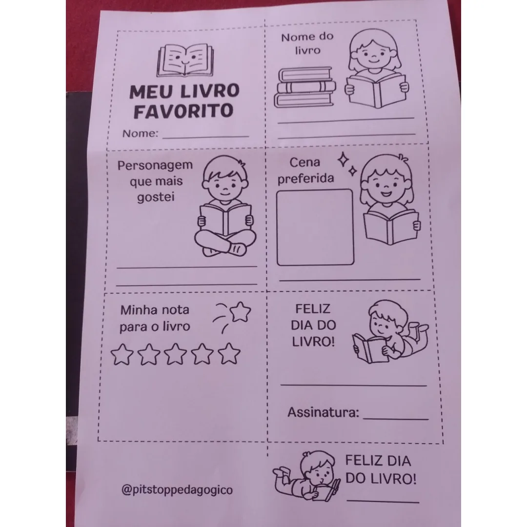 Livrinho para Colorir Dia do Livro — Pronto para Imprimir