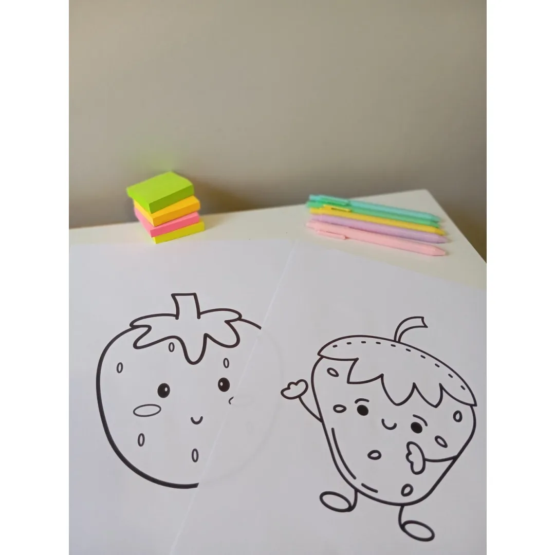 Livro de Colorir Morangos — Pronto para Imprimir