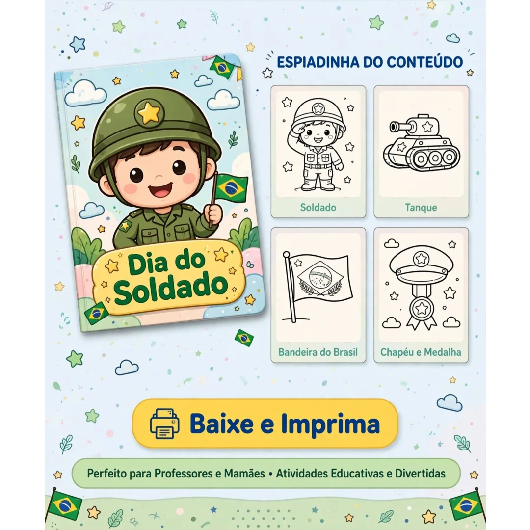 Livro de Pintura Dia do Soldado - Educação Infantil - PDF