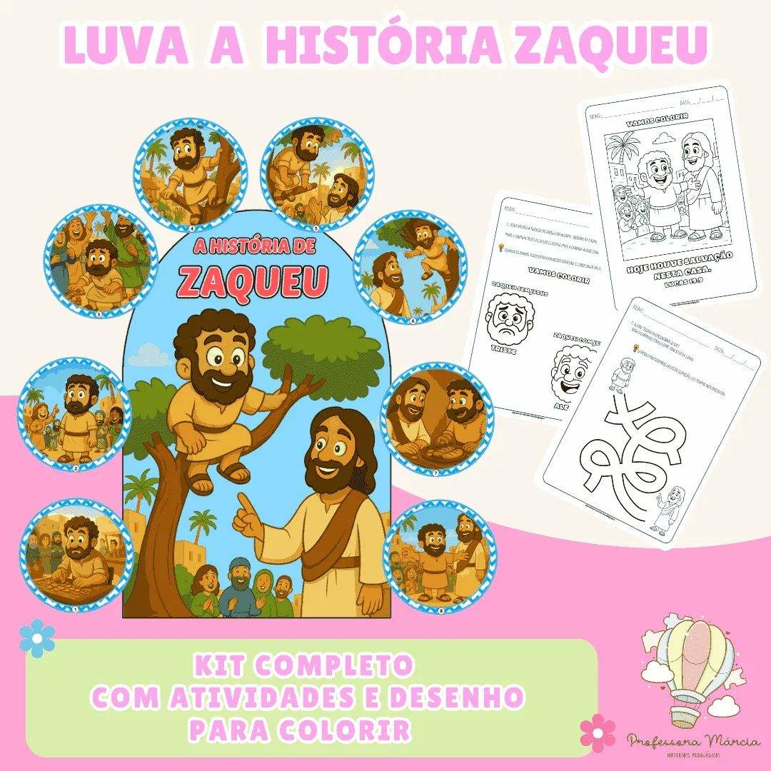 LUVA – A HISTÓRIA DE ZAQUEU - Educação Infantil - Ministério Infantil