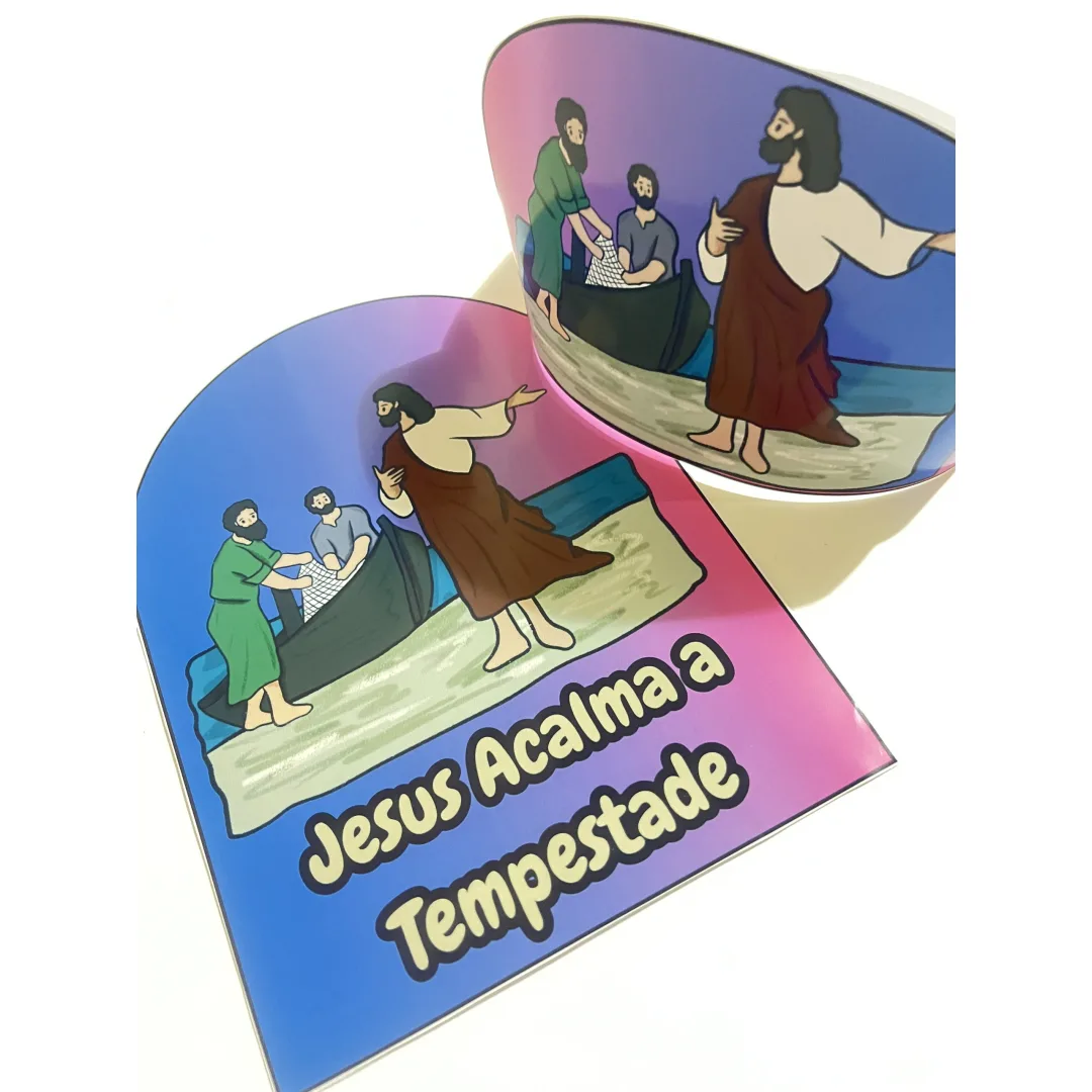 LUVA PEDAGÓGICA / HISTÓRIA NA LUVA + COROA: JESUS ACALMA A TEMPESTADE