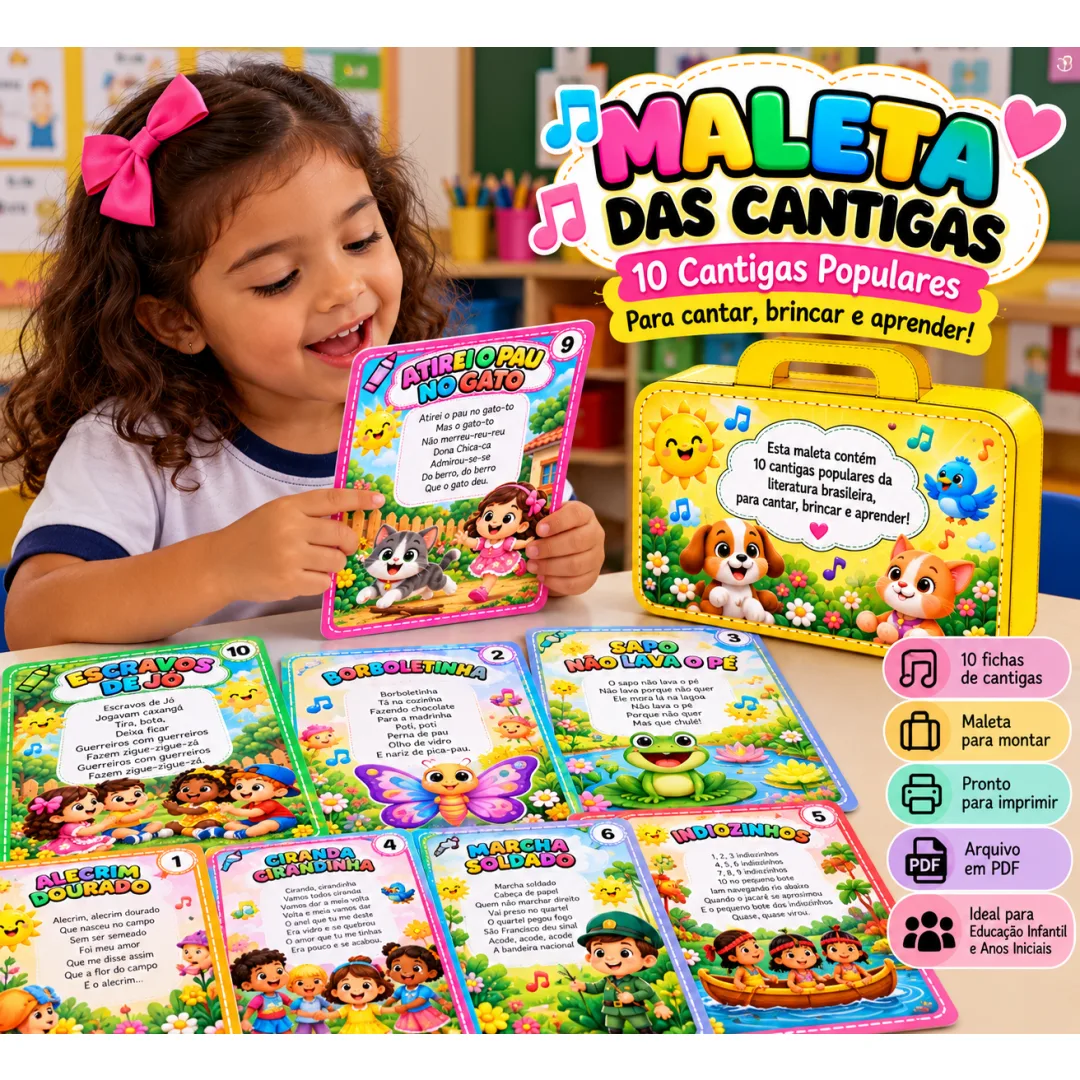 Maleta das Cantigas — 10 Cantigas Populares para Educação Infantil em PDF