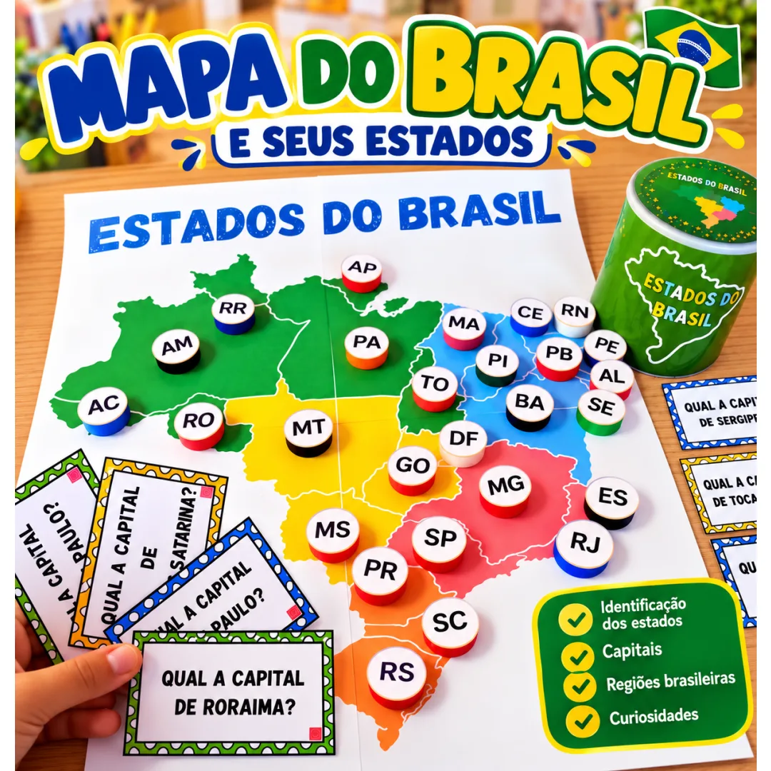 Mapa do Brasil e Seus Estados- Recurso em Pdf