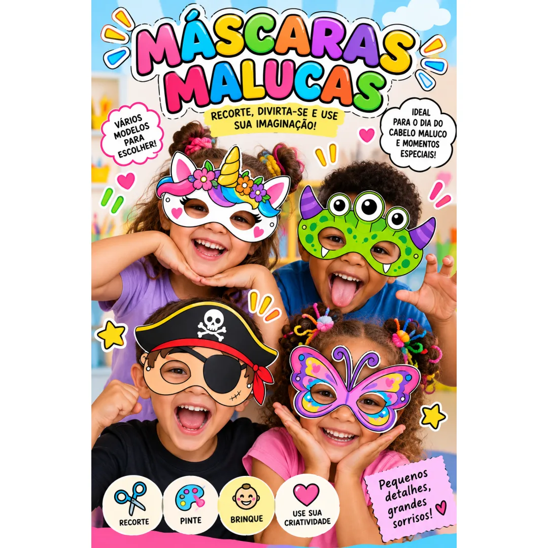 MÁSCARAS MALUCAS -  DIA DAS CRIANÇAS - PDF