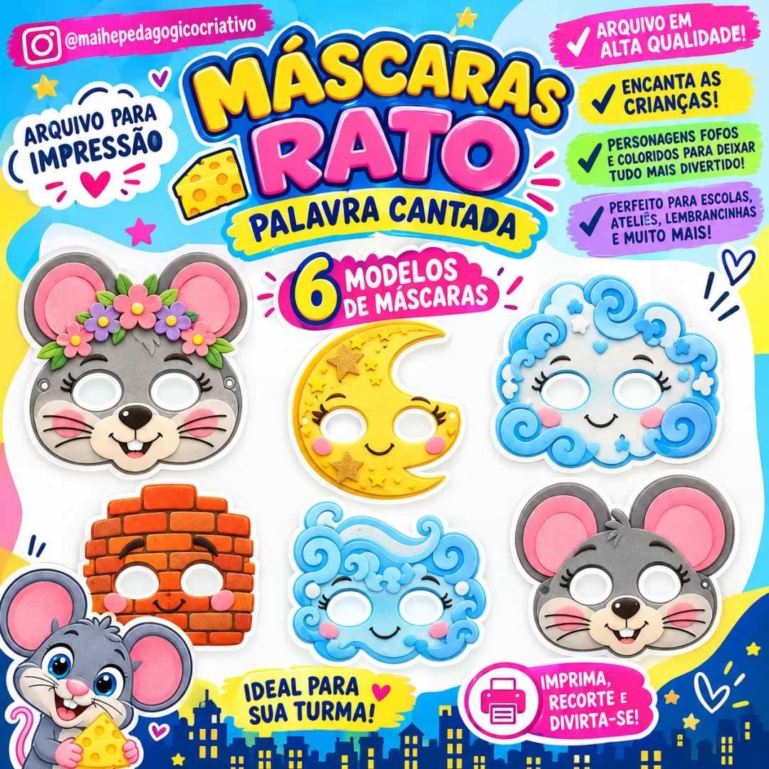 Rato - Palavra Cantada - Máscaras - Educação Infantil - Arquivo Digital