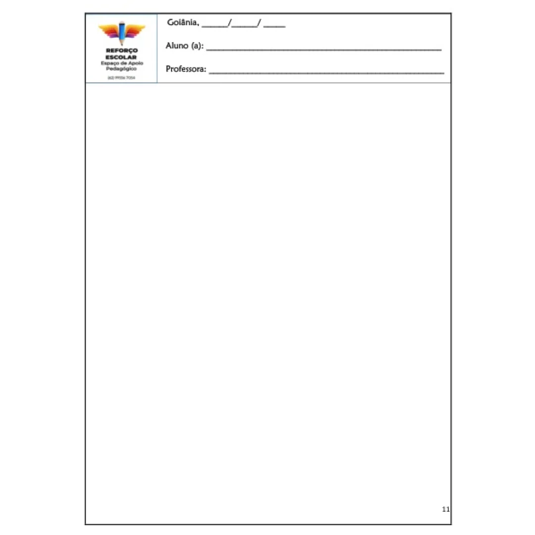 Matriz editável para professor concluir atividades