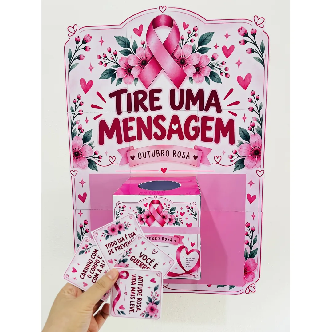 Mensagem outubro Rosa em PDF prontinho para imprimir 