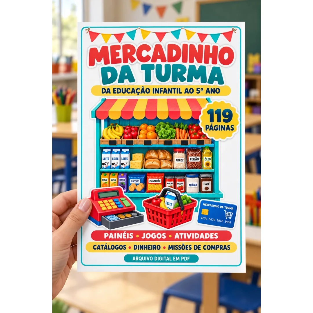 🛒✨ MERCADINHO DA TURMA — BRINCAR, COMPRAR E APRENDER!  Transforme sua sala em um mercadinho onde cada compra vira uma o