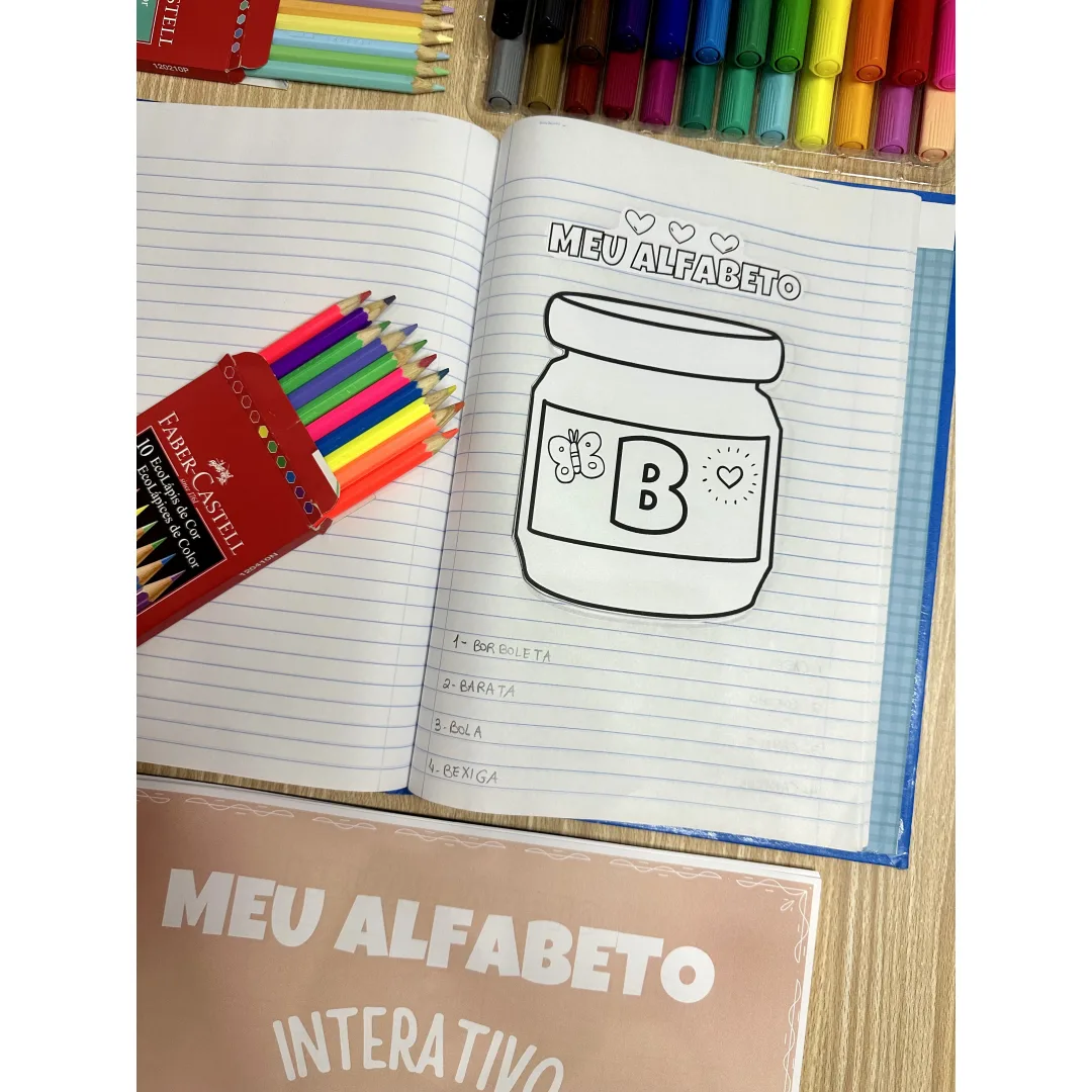 Meu Alfabeto Interativo — 28 Páginas de Recorte e Colagem em PDF