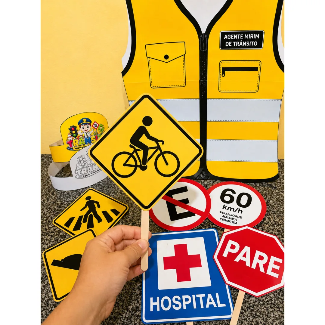  Mini Kit de Trânsito – Kit Pedagógico para Educação Infantil e Anos Iniciais
