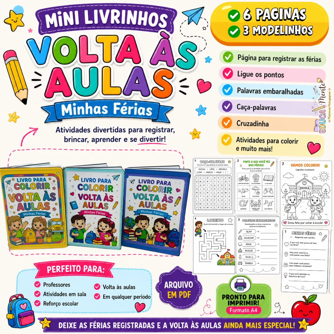 📚✨MINI LIVRINHO VOLTA ÀS AULAS | MINHAS FÉRIAS✨📚