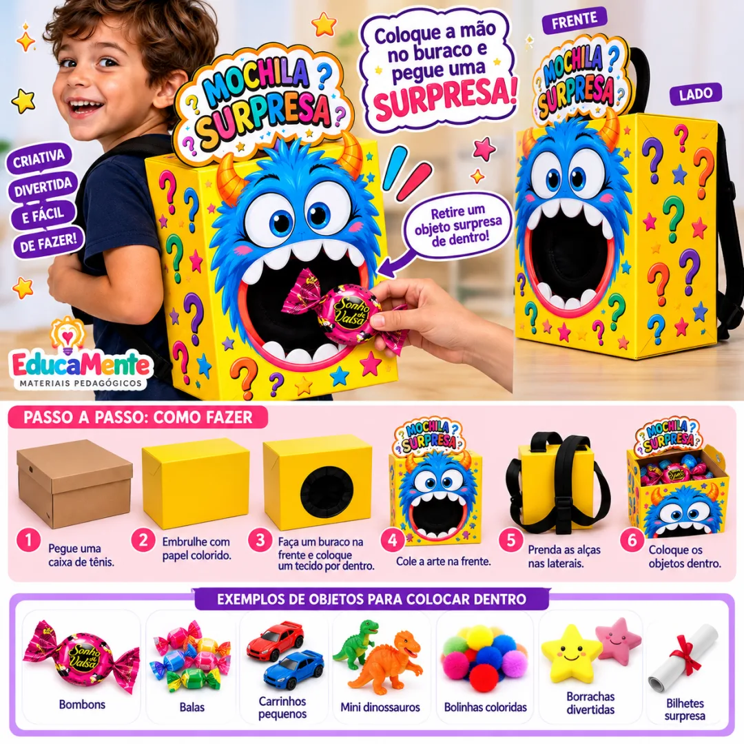 🎒✨ MOCHILA SURPRESA 🎉ESPECIAL DIA DAS CRIANÇAS 🎈 Semana da Mochila Maluca