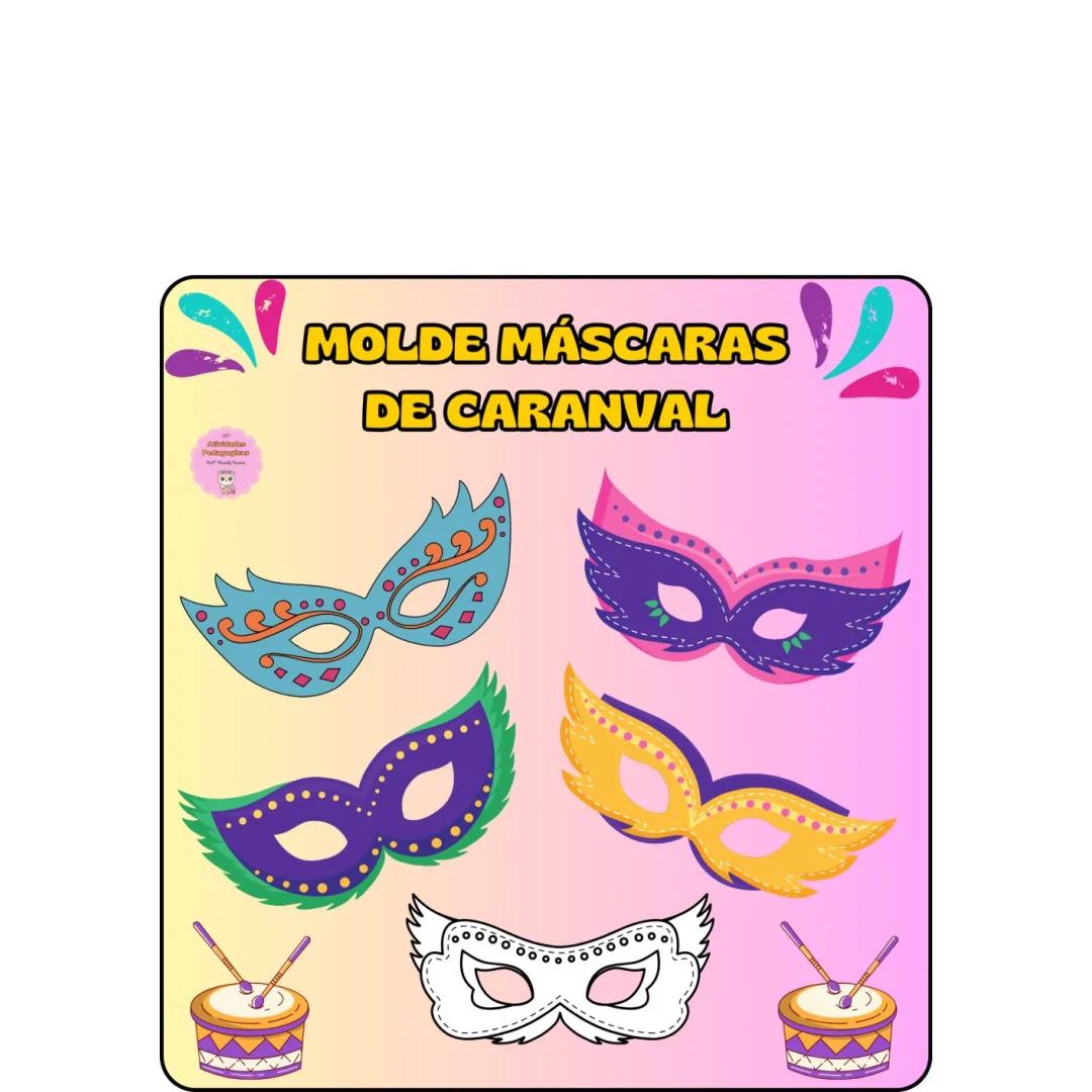 Molde Máscaras de Carnaval — Pronto para Imprimir