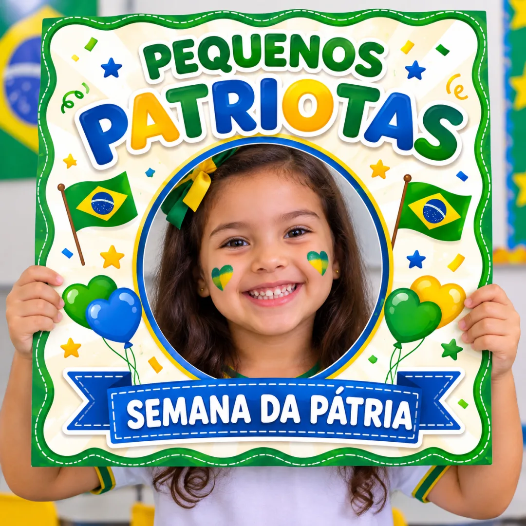 Moldura para fotos Pequenos Patriotas – 9 Páginas
