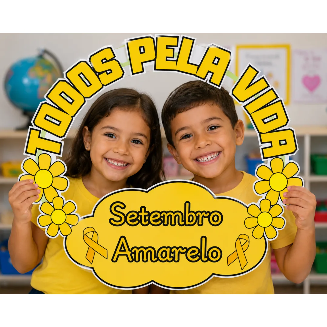 Moldura para bambolê Setembro Amarelo  - PDF 12 Páginas