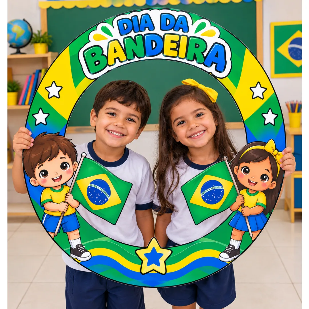 Moldura para Fotos - Dia da Bandeira - Educação Infantil - PDF 12 Páginas