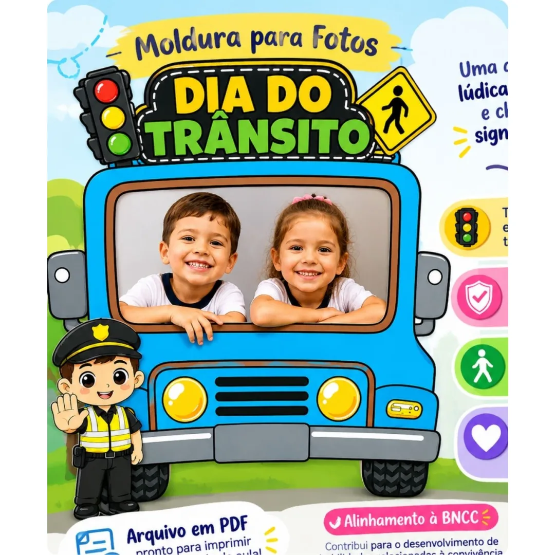 Moldura para Fotos Dia do Trânsito – Educação Infantil