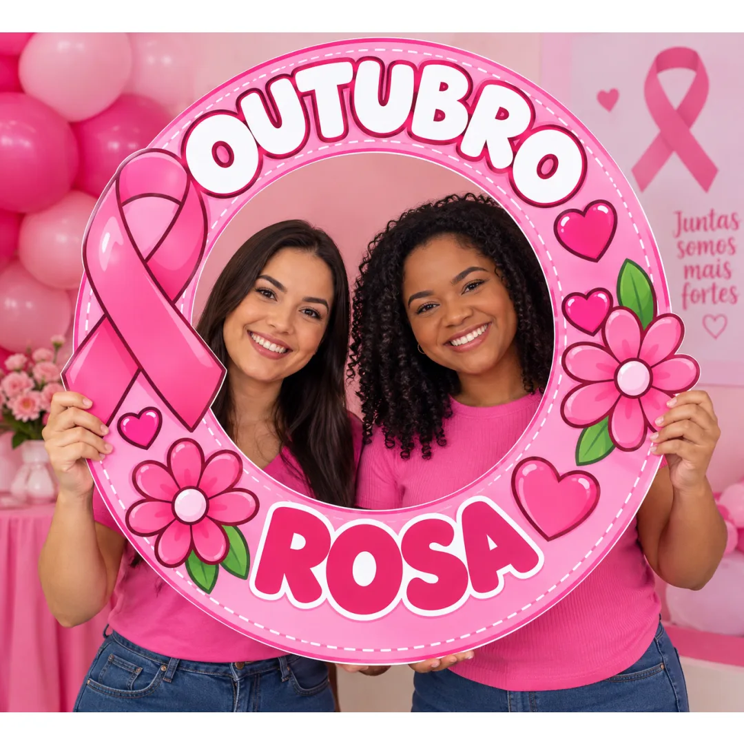 Moldura para Fotos Outubro Rosa - PDF 12 Páginas