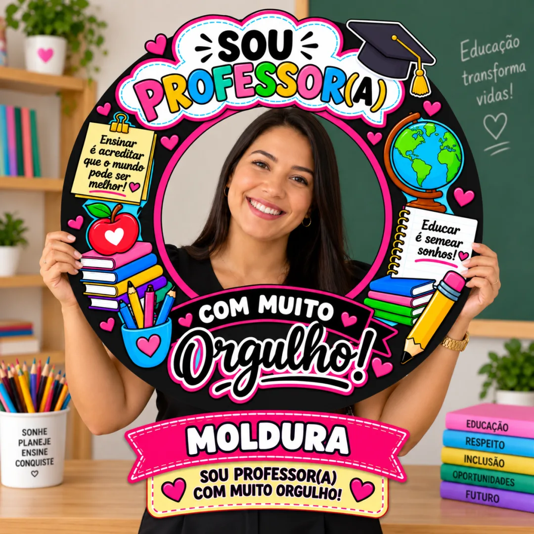 Moldura “Sou Professora, Com muito orgulho Em PDF!”