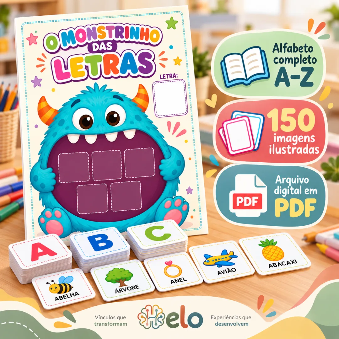 Monstrinho das Letras - Recurso para Alfabetização. Em PDF