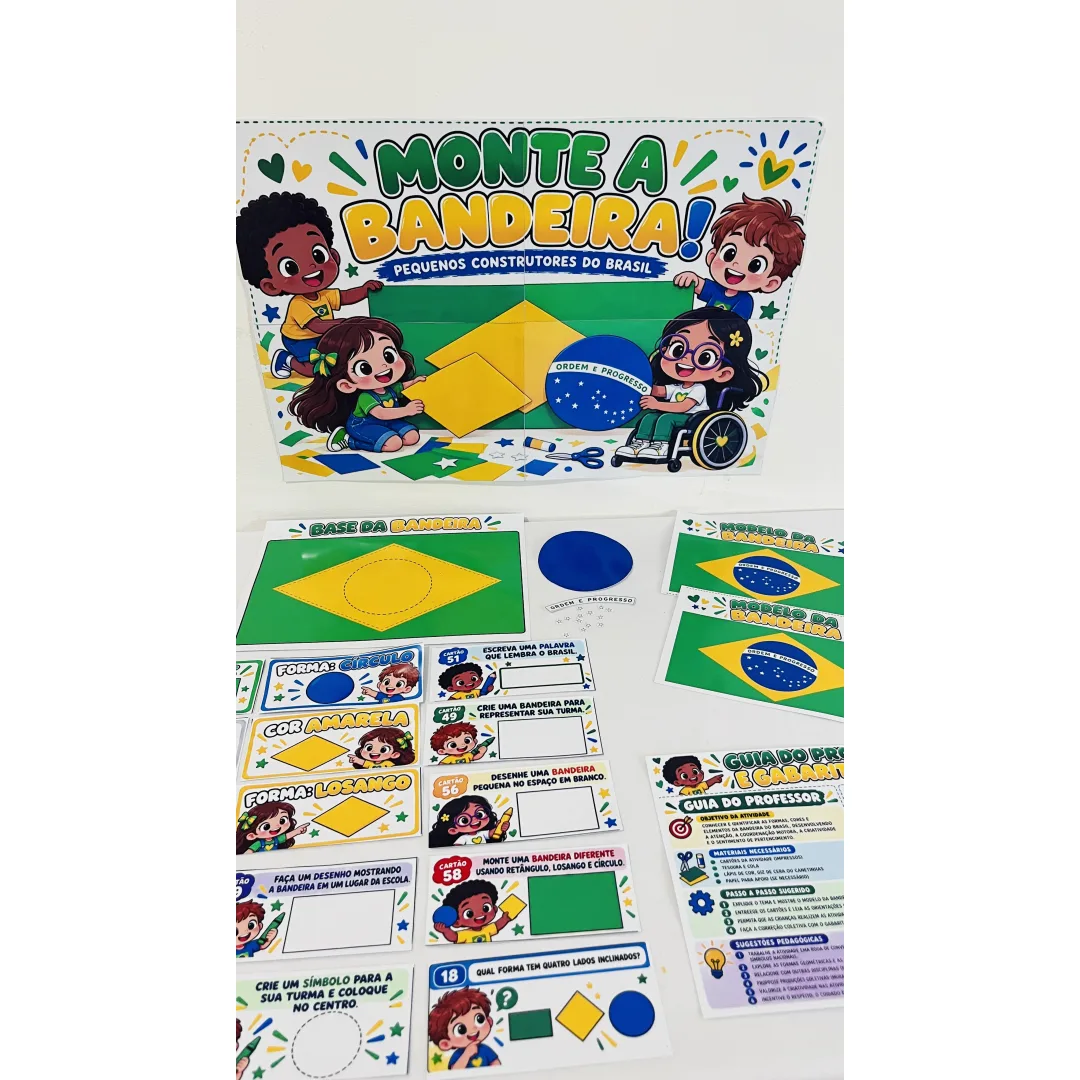 Monte a Bandeira — Pequenos Construtores do Brasil! em PDF - 