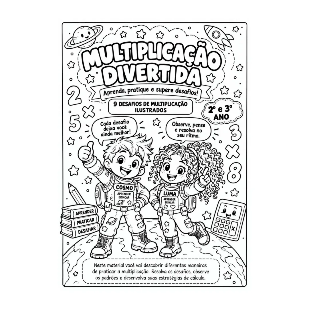 Atividade de Multiplicação 2º e 3º Ano tabuada Divertida em PDF para Imprimir