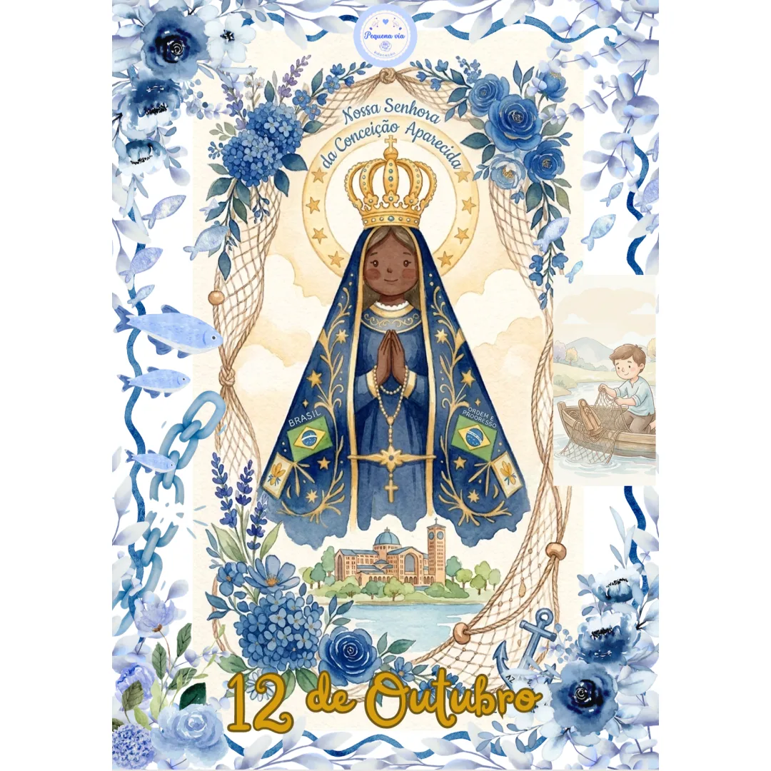 Nossa Senhora Aparecida. Mais de 60 páginas com aprofundamento na história, jogos, atividades. De 4 a 14 anos.