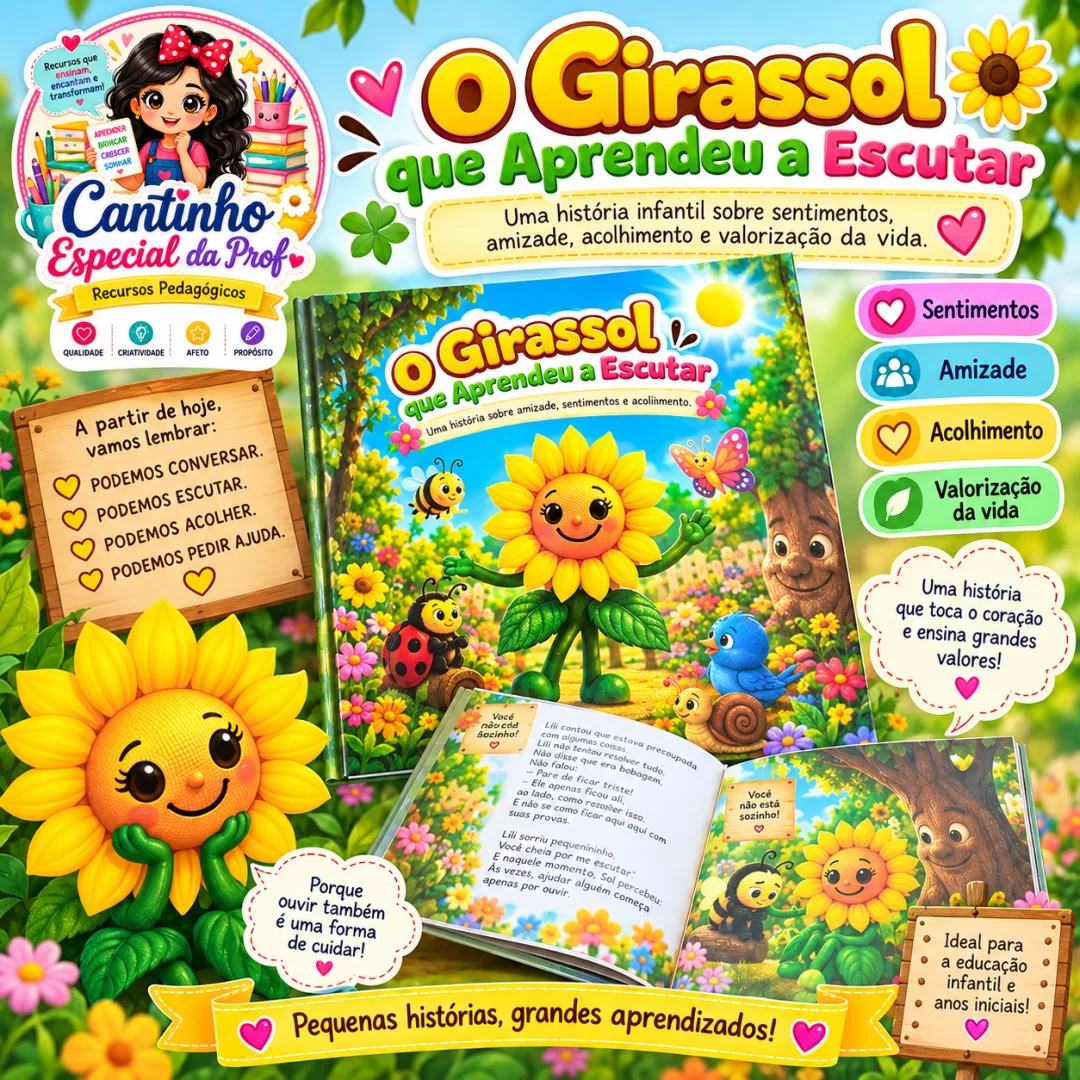 🌻 O GIRASSOL QUE APRENDEU A ESCUTAR