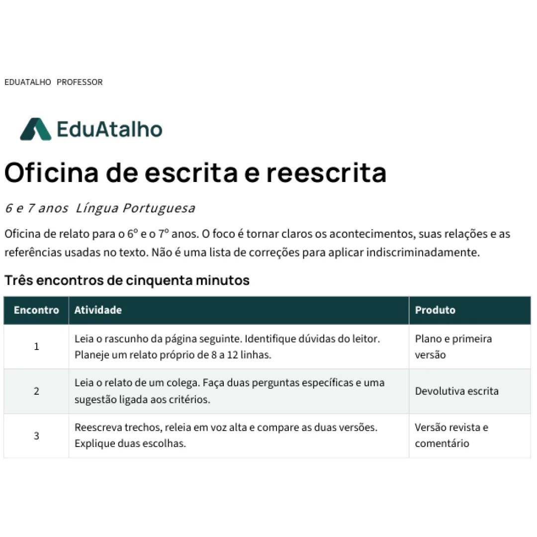 Oficina de Escrita e Reescrita – Produção, Revisão e Clareza Textual em PDF