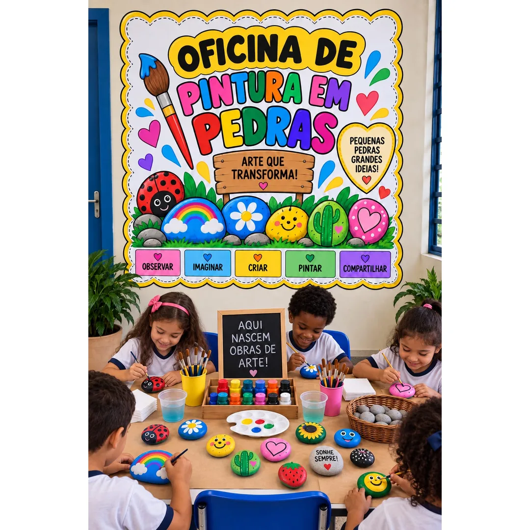 Oficina de Pintura em Pedras – Arte Criativa para Crianças Anos iniciais Em PDF