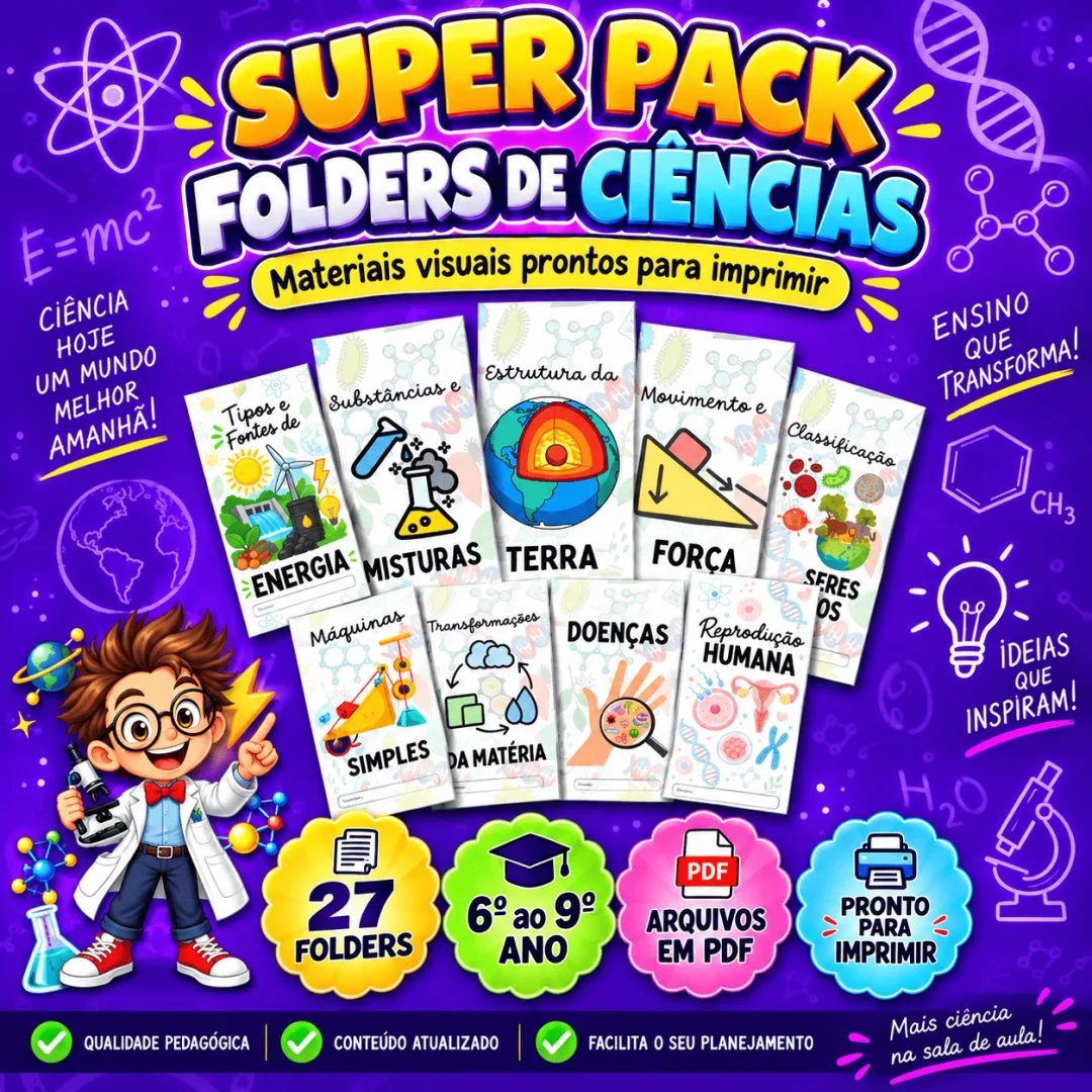 PACK FOLDERS DE CIÊNCIAS
