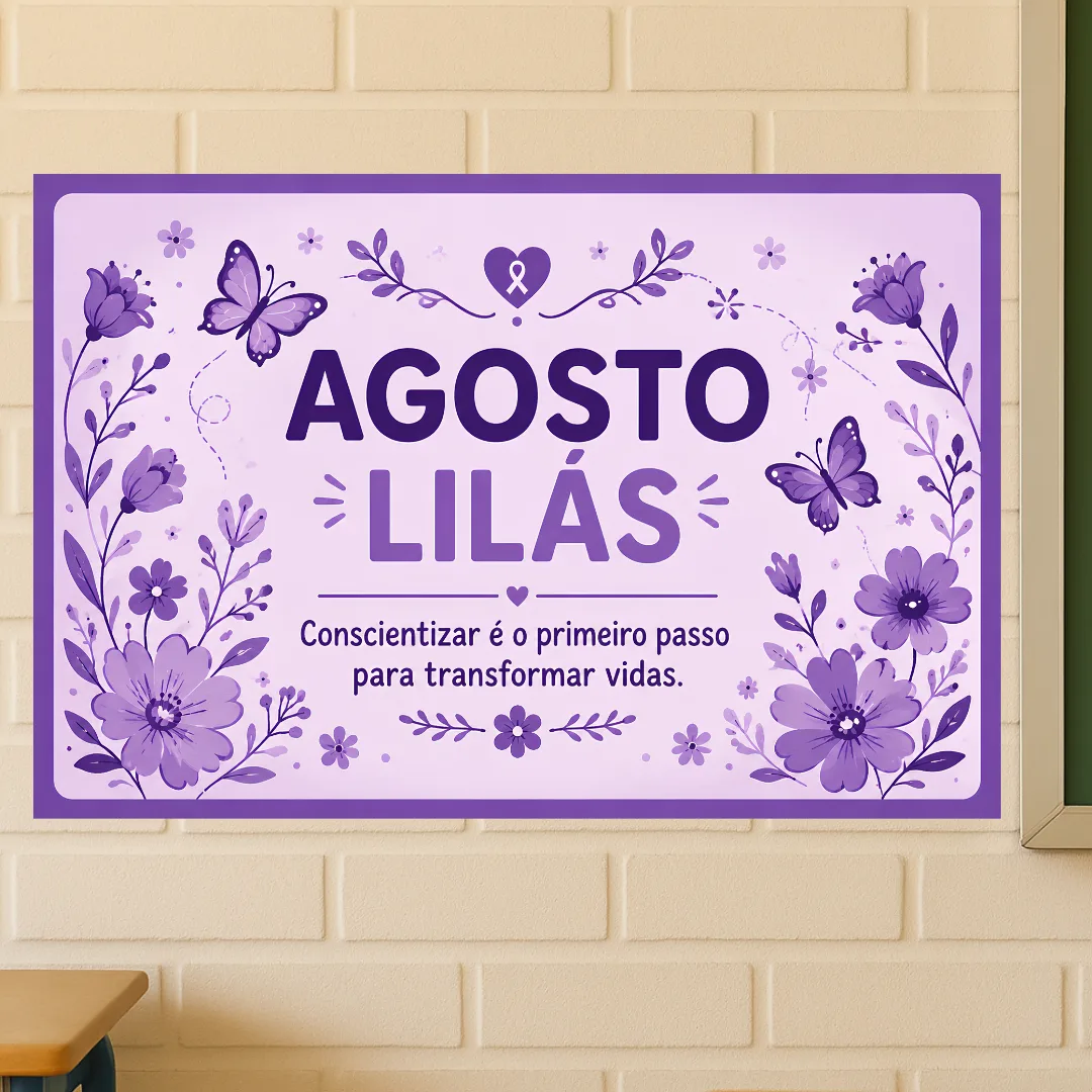 Painel Agosto Lilás - Conscientização pelo Fim da Violência contra a Mulher