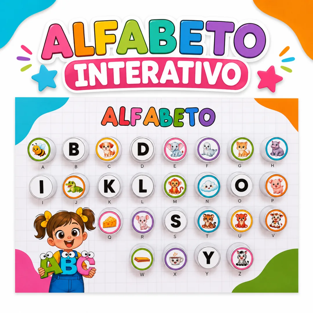 Painel Alfabeto Interativo - Educação Infantil - PDF 13 páginas