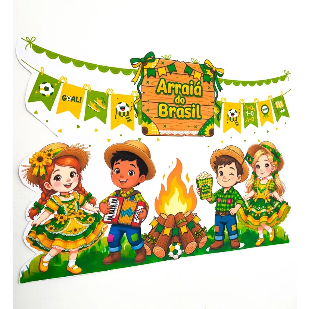 Painel Arraiá do Brasil - Festa Junina/Copa