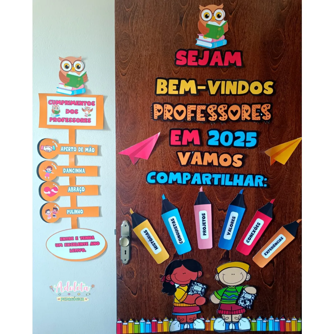 Painel Bem-Vindos Professores+Cumprimentos