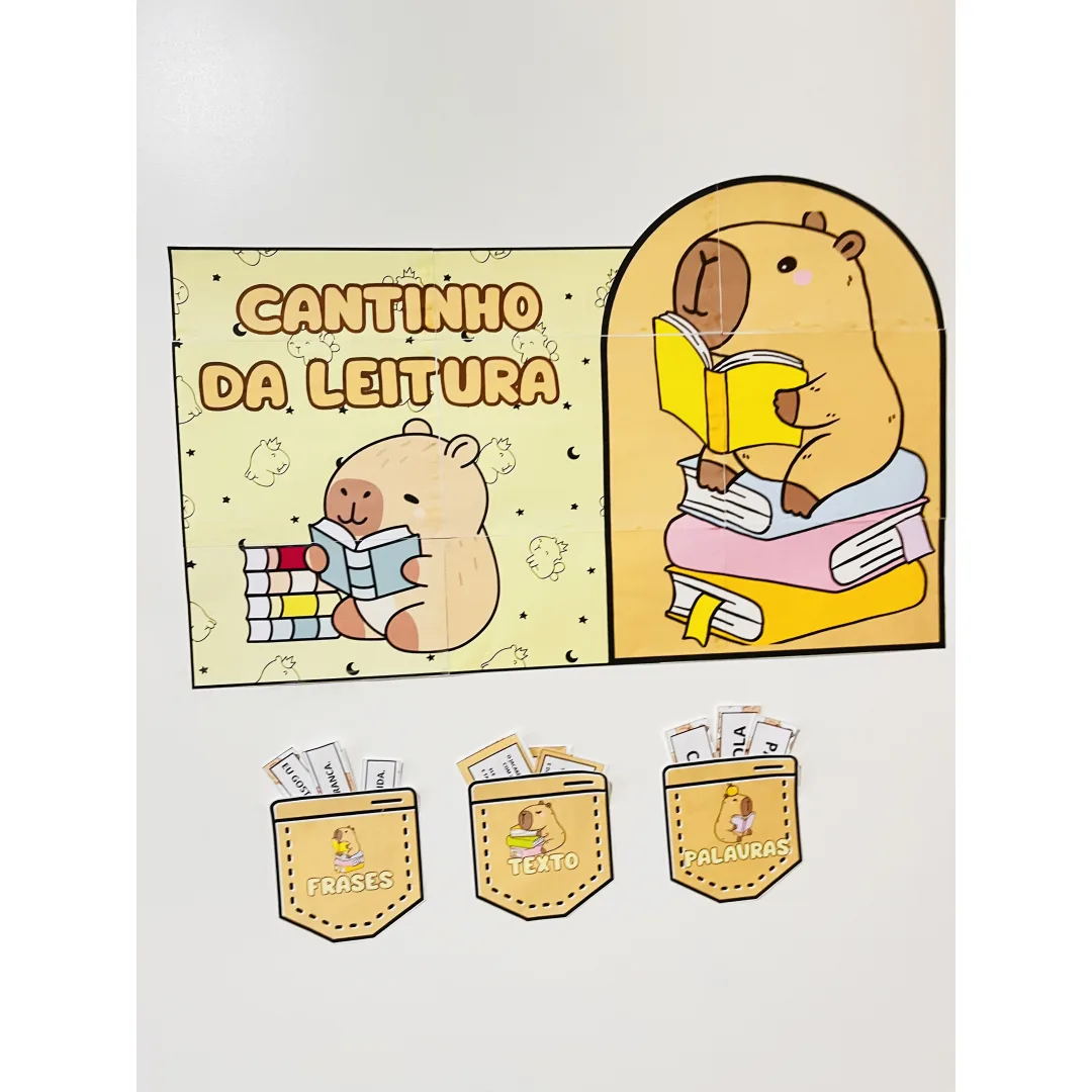 Painel Cantinho da Leitura – Tema Capivara