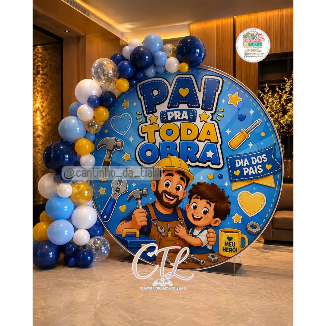 Painel circular Pai pra toda obra 