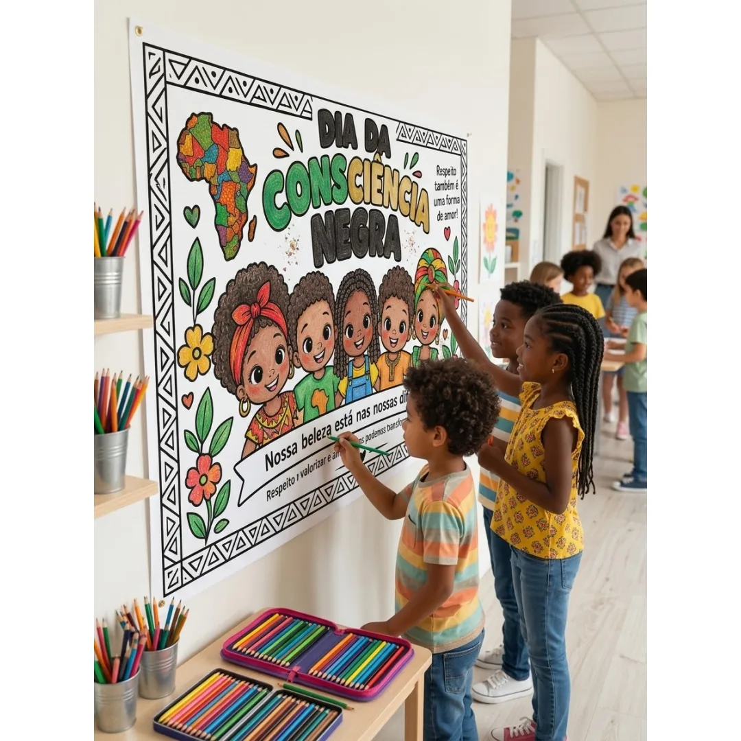 Painel Colaborativo Consciência Negra - PDF para Educação Infantil e Ensino Fundamental