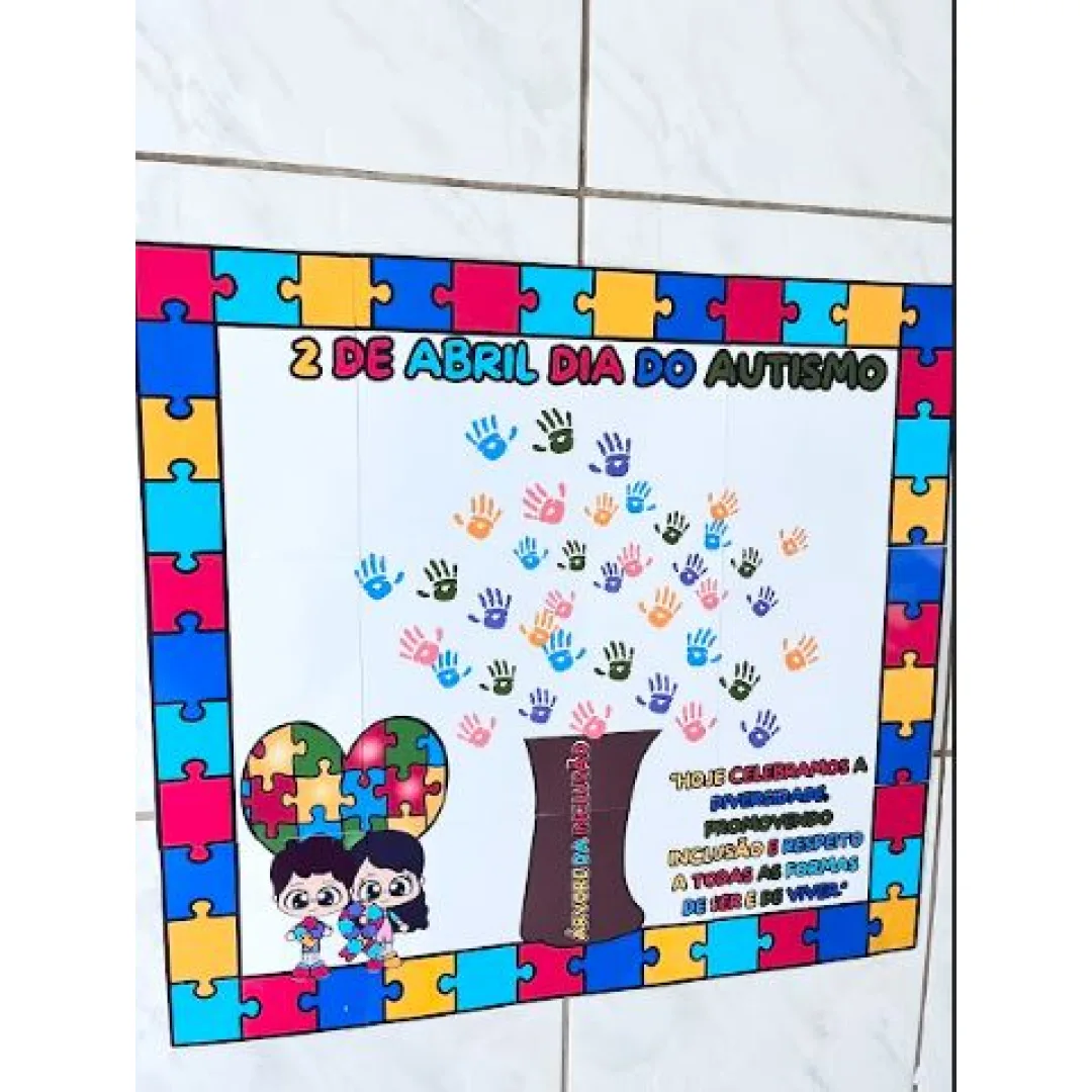 PAINEL COLABORATIVO / DECORAÇÃO: DIA DO AUTISMO - ÁRVORE DA INCLUSÃO
