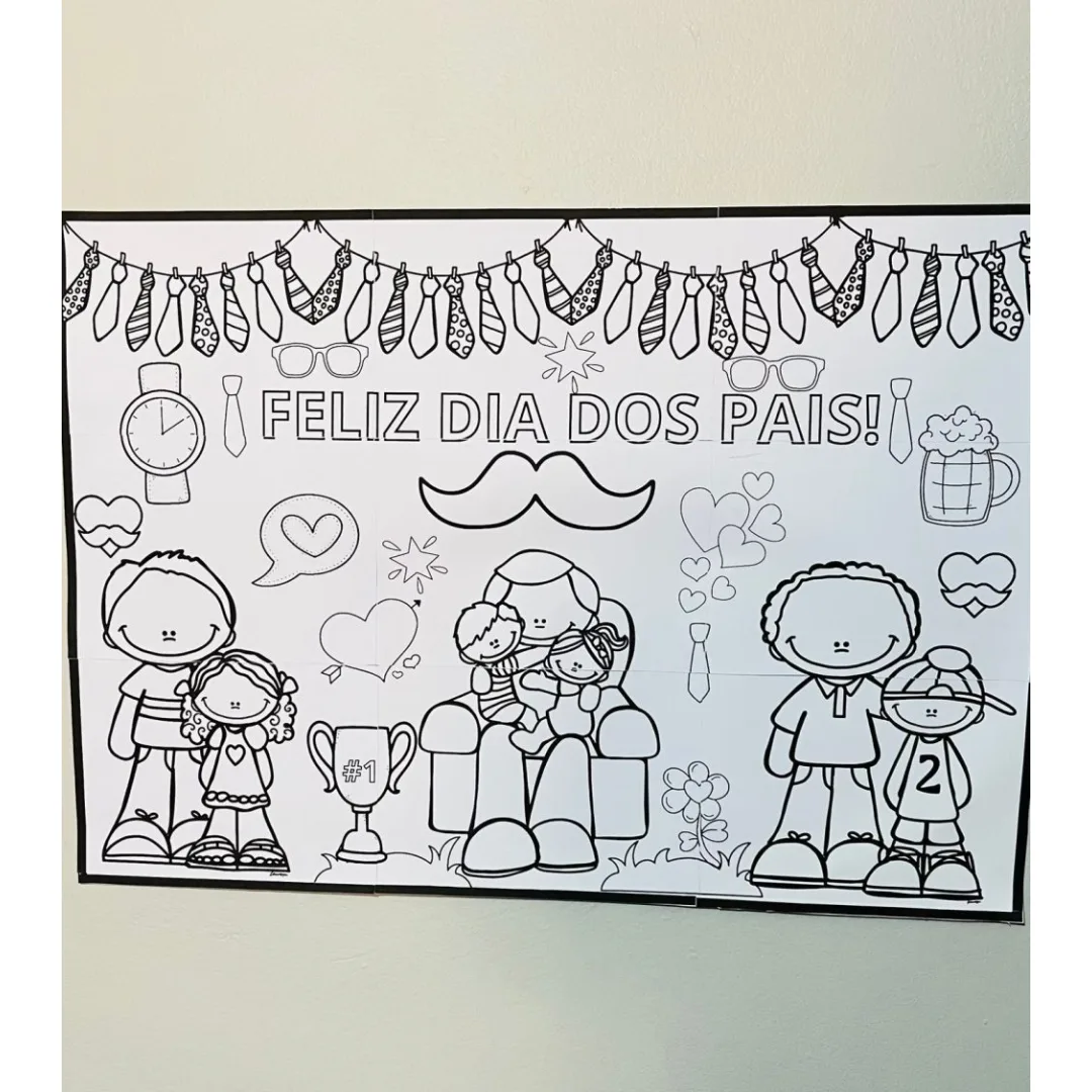 Painel Colaborativo Dia dos Pais — Pronto para Imprimir