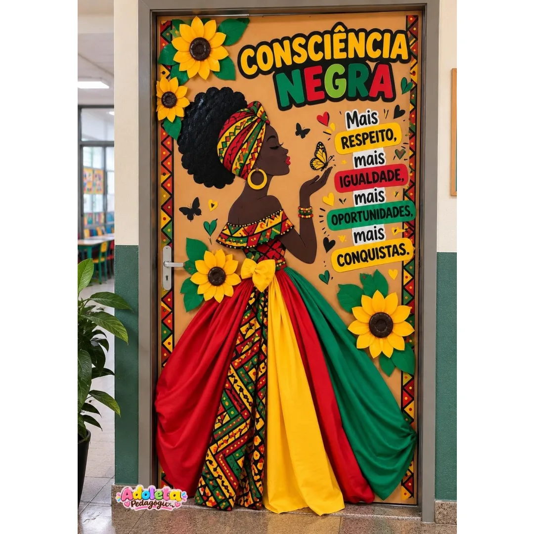 Painel Consciência Negra-Com Saia de Tecido
