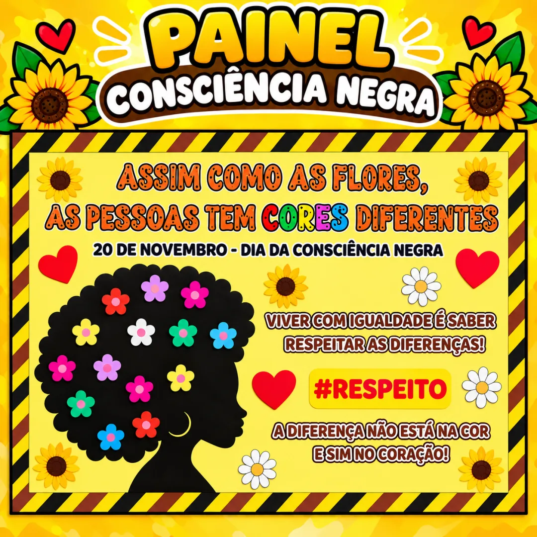 Painel Consciência Negra Educação Infantil: Igualdade, Cores e Respeito em PDF