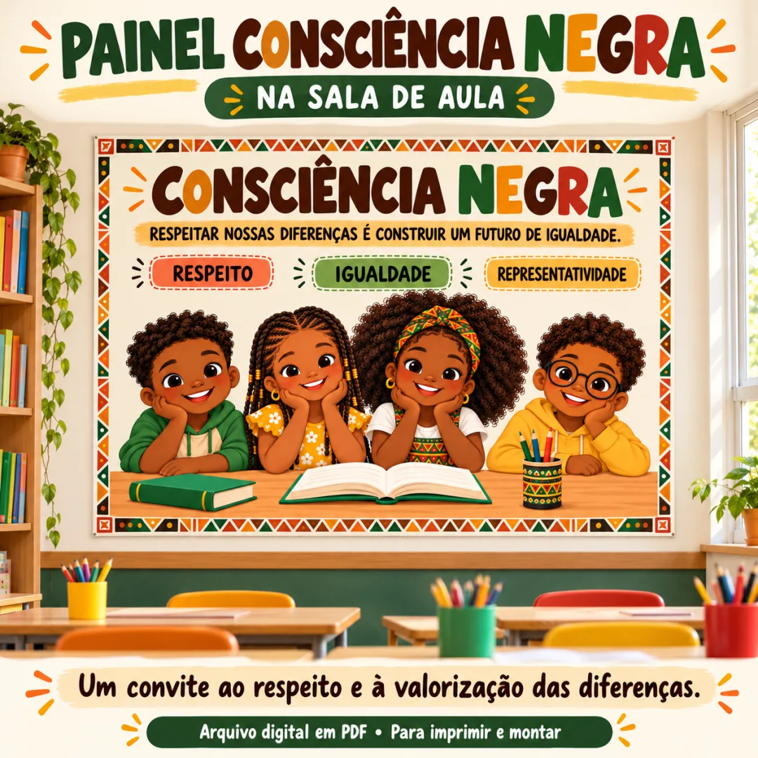 Painel Consciência Negra em PDF - Ed. Infantil ao 5º ano EFI