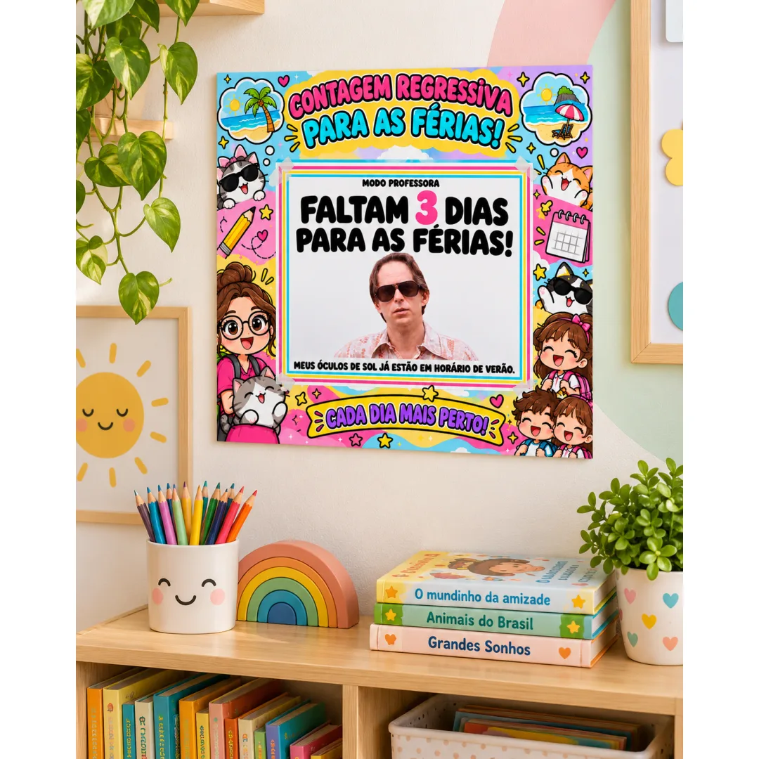 Painel Contagem Regressiva para as Férias em PDF- Alfabetização