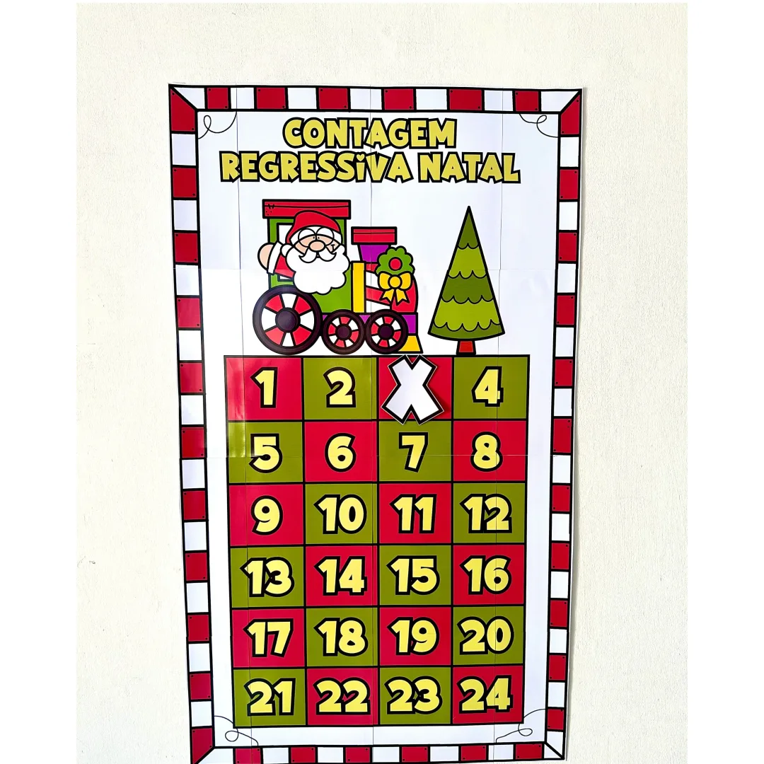 Painel Contagem Regressiva para o Natal — Cartaz Ampliado em PDF