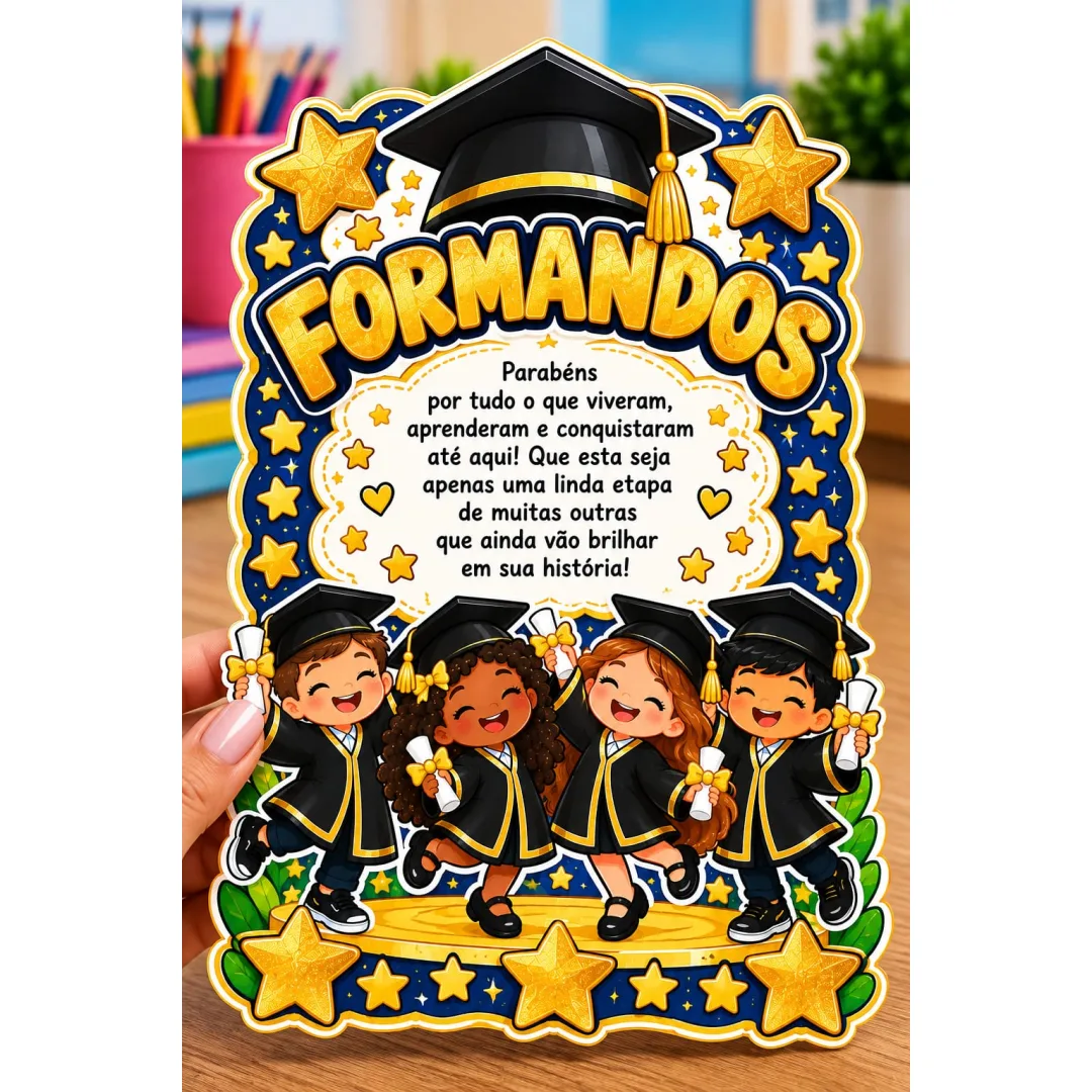 Painel de Formatura Infantil com Cartão Lembrança PDF