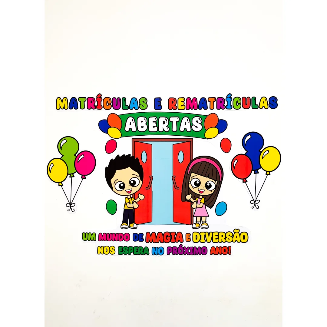 Painel de Matrículas Abertas para Escolas - PDF Decorativo